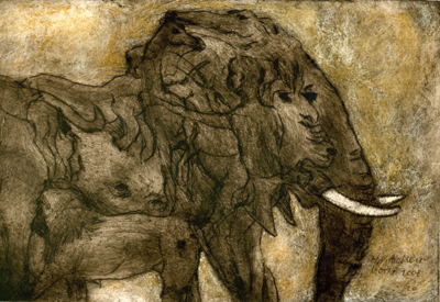 Bild Elefant - Puzzle-Kunst von Uli Aschenborn